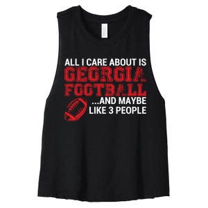 All I Care About Is Georgia Football Women's Racerback Cropped Tank