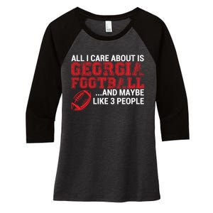 All I Care About Is Georgia Football Women's Tri-Blend 3/4-Sleeve Raglan Shirt