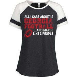 All I Care About Is Georgia Football Enza Ladies Jersey Colorblock Tee