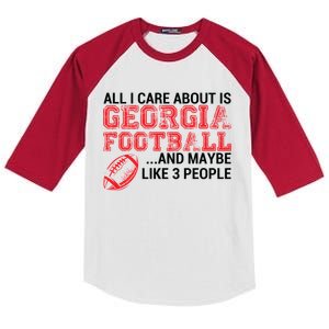 All I Care About Is Georgia Football Kids Colorblock Raglan Jersey