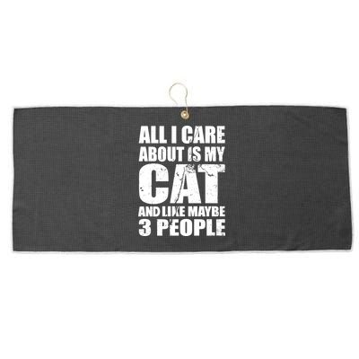 All I Care About Is My Cat And Like 3 People Large Microfiber Waffle Golf Towel