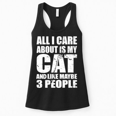 All I Care About Is My Cat And Like 3 People Womens Tank Top