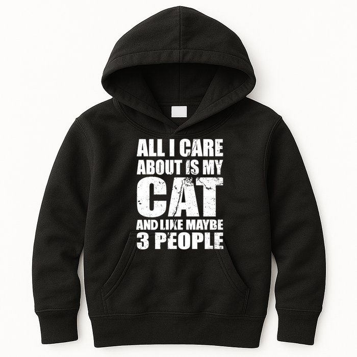 All I Care About Is My Cat And Like 3 People Kids Hoodie