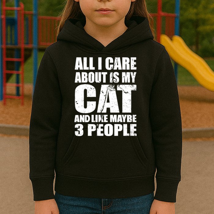 All I Care About Is My Cat And Like 3 People Kids Hoodie