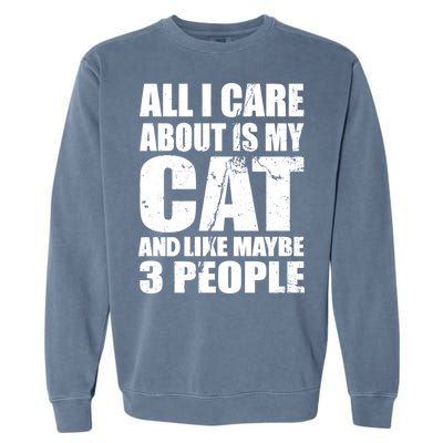 All I Care About Is My Cat And Like 3 People Garment-Dyed Sweatshirt