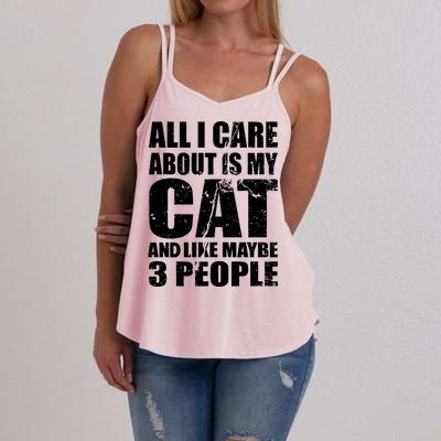 All I Care About Is My Cat And Like 3 People Women's Strappy Tank