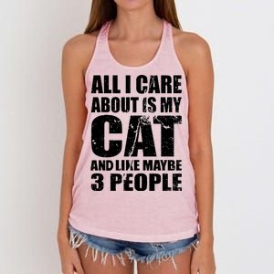 All I Care About Is My Cat And Like 3 People Women's Knotted Racerback Tank