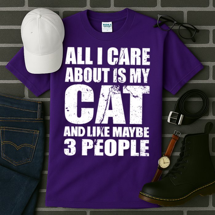 All I Care About Is My Cat And Like 3 People Tall T-Shirt