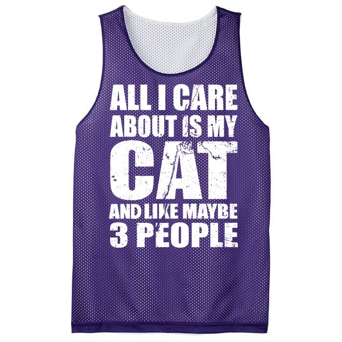 All I Care About Is My Cat And Like 3 People Mesh Reversible Basketball Jersey Tank