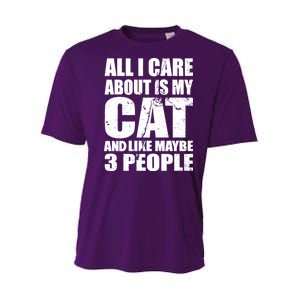 All I Care About Is My Cat And Like 3 People Youth Performance Sprint T-Shirt