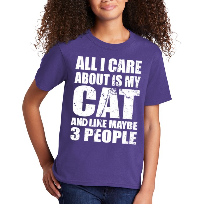 All I Care About Is My Cat And Like 3 People Kids T-Shirt