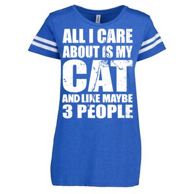 All I Care About Is My Cat And Like 3 People Enza Ladies Jersey Football T-Shirt