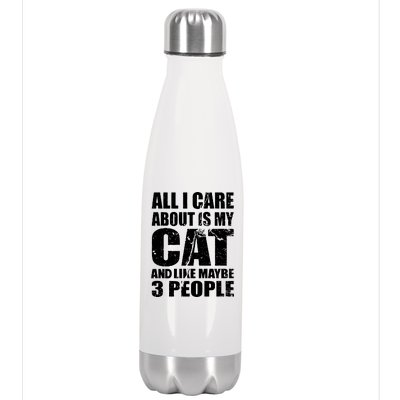 All I Care About Is My Cat And Like 3 People Stainless Steel Insulated Water Bottle