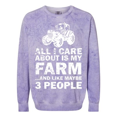 All I Care About is My Farm & Like 3 People Colorblast Crewneck Sweatshirt