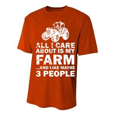 All I Care About is My Farm & Like 3 People Performance Sprint T-Shirt