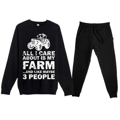 All I Care About is My Farm & Like 3 People Premium Crewneck Sweatsuit Set