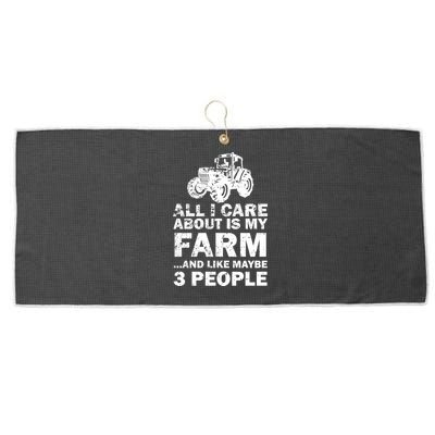 All I Care About is My Farm & Like 3 People Large Microfiber Waffle Golf Towel