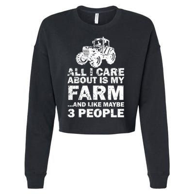 All I Care About is My Farm & Like 3 People Cropped Pullover Crew