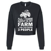 All I Care About is My Farm & Like 3 People Cropped Pullover Crew