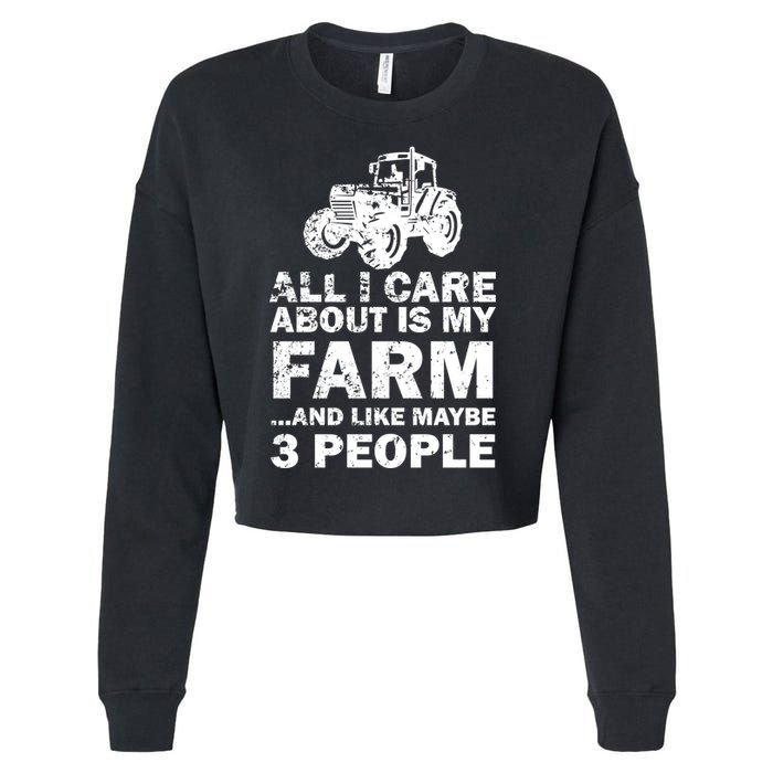 All I Care About is My Farm & Like 3 People Cropped Pullover Crew