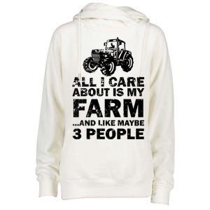 All I Care About is My Farm & Like 3 People Womens Funnel Neck Pullover Hood