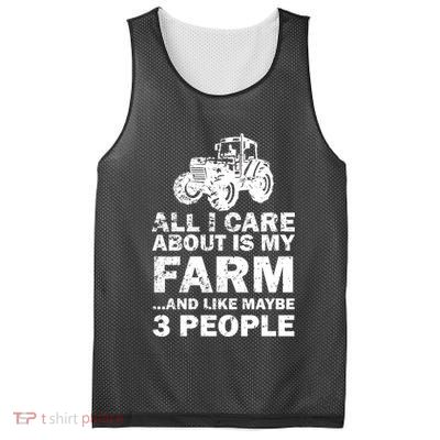 All I Care About is My Farm & Like 3 People Mesh Reversible Basketball Jersey Tank