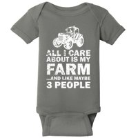 All I Care About is My Farm & Like 3 People Baby Bodysuit