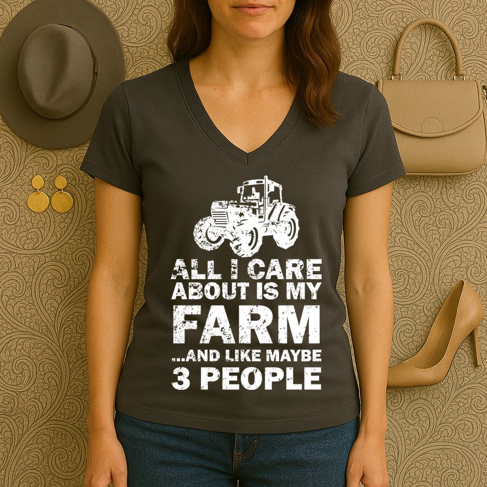 All I Care About is My Farm & Like 3 People Women's V-Neck T-Shirt