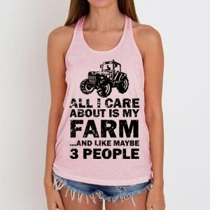 All I Care About is My Farm & Like 3 People Women's Knotted Racerback Tank