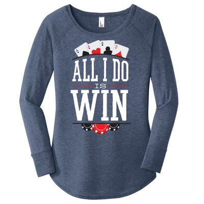 All I Do Is Win Poker Women's Perfect Tri Tunic Long Sleeve Shirt