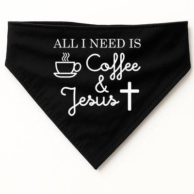 All I Need is Coffee and Jesus USA-Made Doggie Bandana