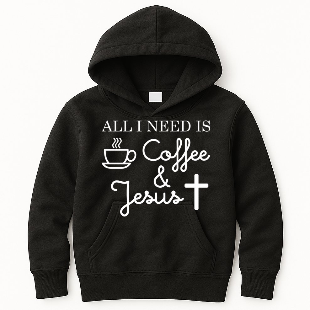 All I Need is Coffee and Jesus Kids Hoodie
