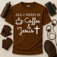 All I Need is Coffee and Jesus Cooling Performance Crew T-Shirt