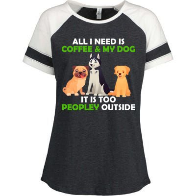 All I Need Is Coffee And My Dog Enza Ladies Jersey Colorblock Tee