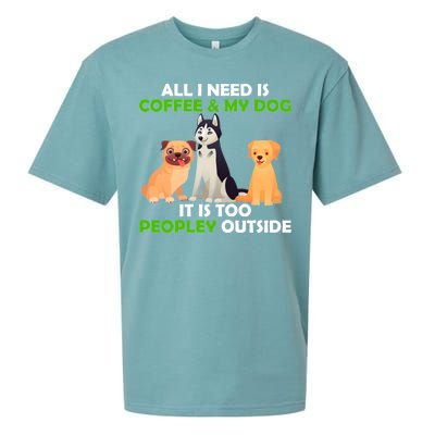 All I Need Is Coffee And My Dog Sueded Cloud Jersey T-Shirt