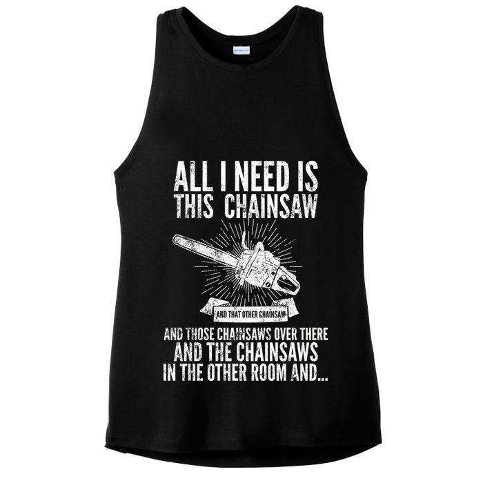 All I Need Is This Chainsaws  Ladies PosiCharge Tri-Blend Wicking Tank