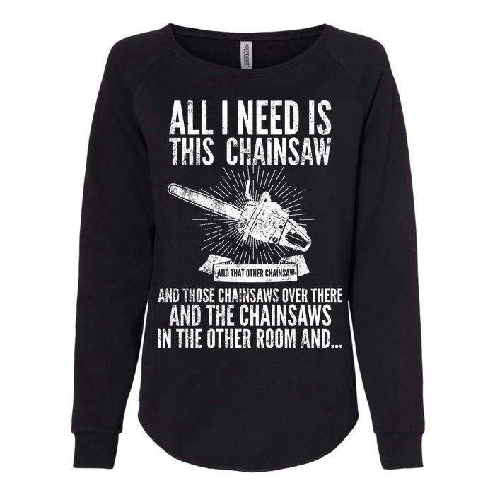 All I Need Is This Chainsaws  Womens California Wash Sweatshirt