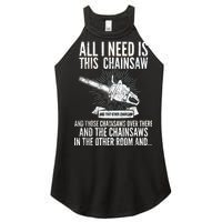 All I Need Is This Chainsaws  Women's Perfect Tri Rocker Tank