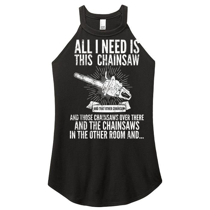 All I Need Is This Chainsaws  Women's Perfect Tri Rocker Tank