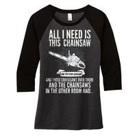 All I Need Is This Chainsaws  Women's Tri-Blend 3/4-Sleeve Raglan Shirt