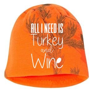 All I Need Is Turkey And Wine Kati - Camo Knit Beanie