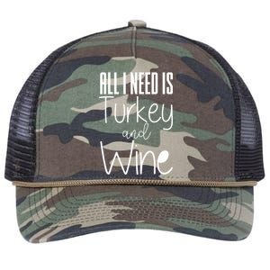 All I Need Is Turkey And Wine Retro Rope Trucker Hat Cap