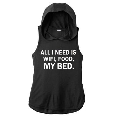 All I Need Is Wifi Food  Ladies PosiCharge Tri-Blend Wicking Draft Hoodie Tank