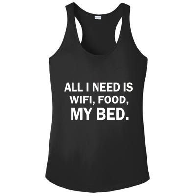 All I Need Is Wifi Food  Ladies PosiCharge Competitor Racerback Tank
