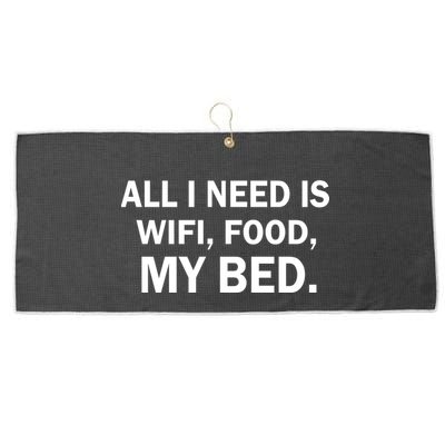 All I Need Is Wifi Food  Large Microfiber Waffle Golf Towel