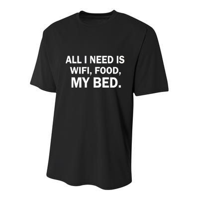 All I Need Is Wifi Food  Youth Performance Sprint T-Shirt