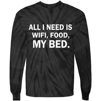 All I Need Is Wifi Food  Tie-Dye Long Sleeve Shirt