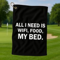 All I Need Is Wifi Food  Golf Towel