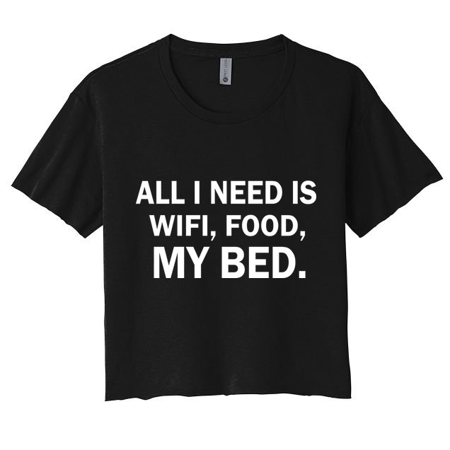 All I Need Is Wifi Food  Crop Top