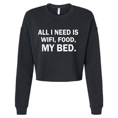 All I Need Is Wifi Food  Cropped Pullover Crew